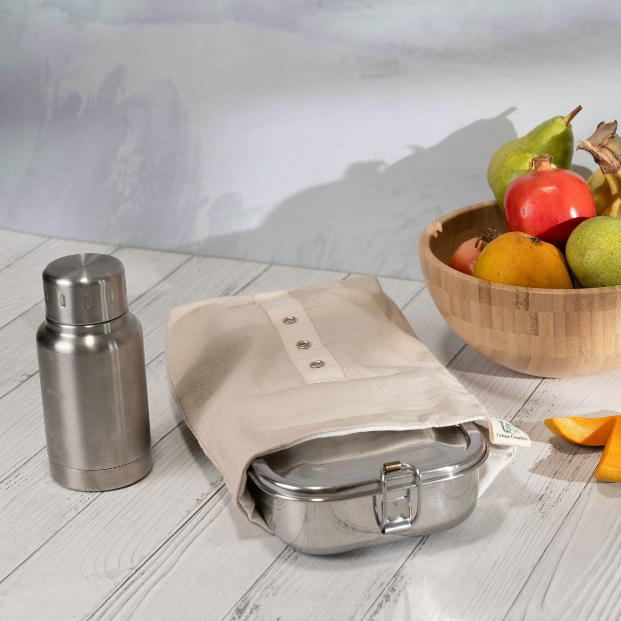 Roll Top Snack Bag in Organic Cotton