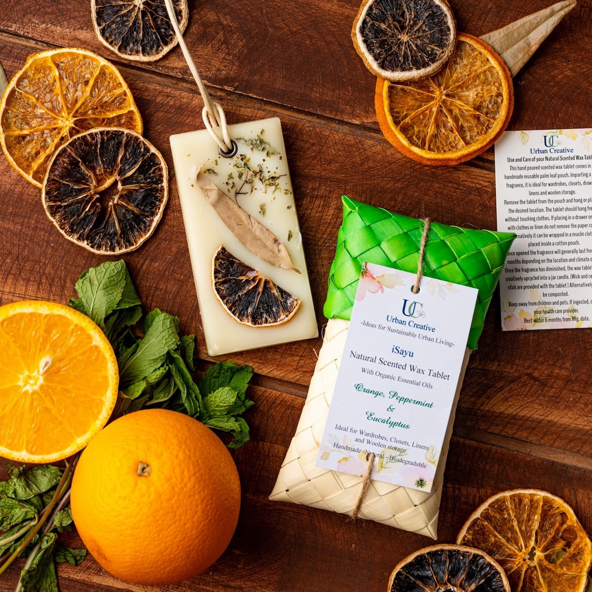 Orange, Peppermint & Eucalyptus -Fresh and Uplifting Citrus Fragrance Wax Tablet