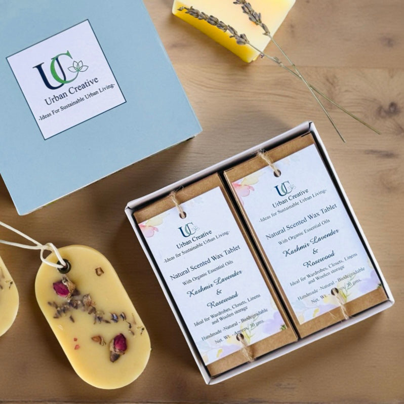 Gift Set of 2 Natural Scented Wax tablets/ Aroma Wax Bars in assorted fragrances