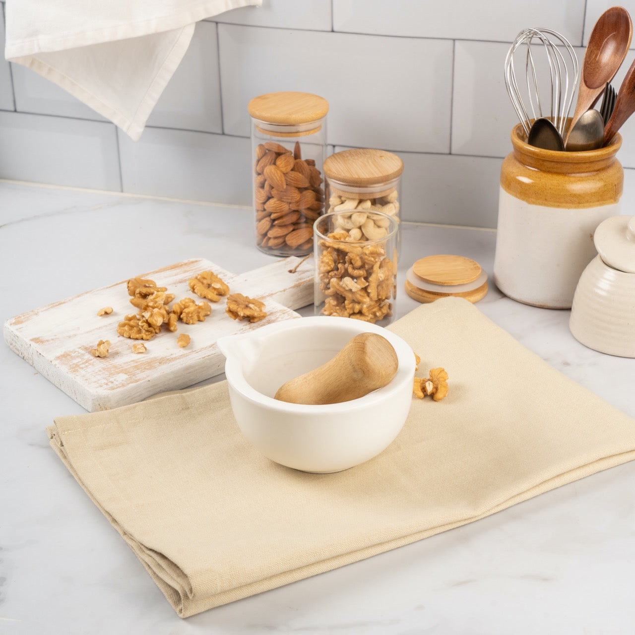 Organic Cotton Kitchen Towels in Assorted Colours