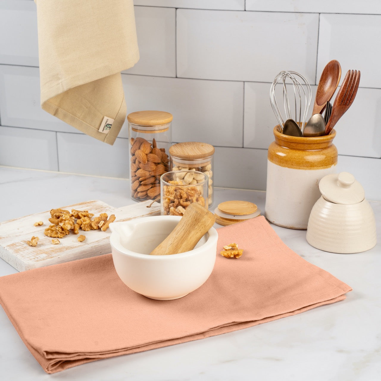 Organic Cotton Kitchen Towels in Assorted Colours