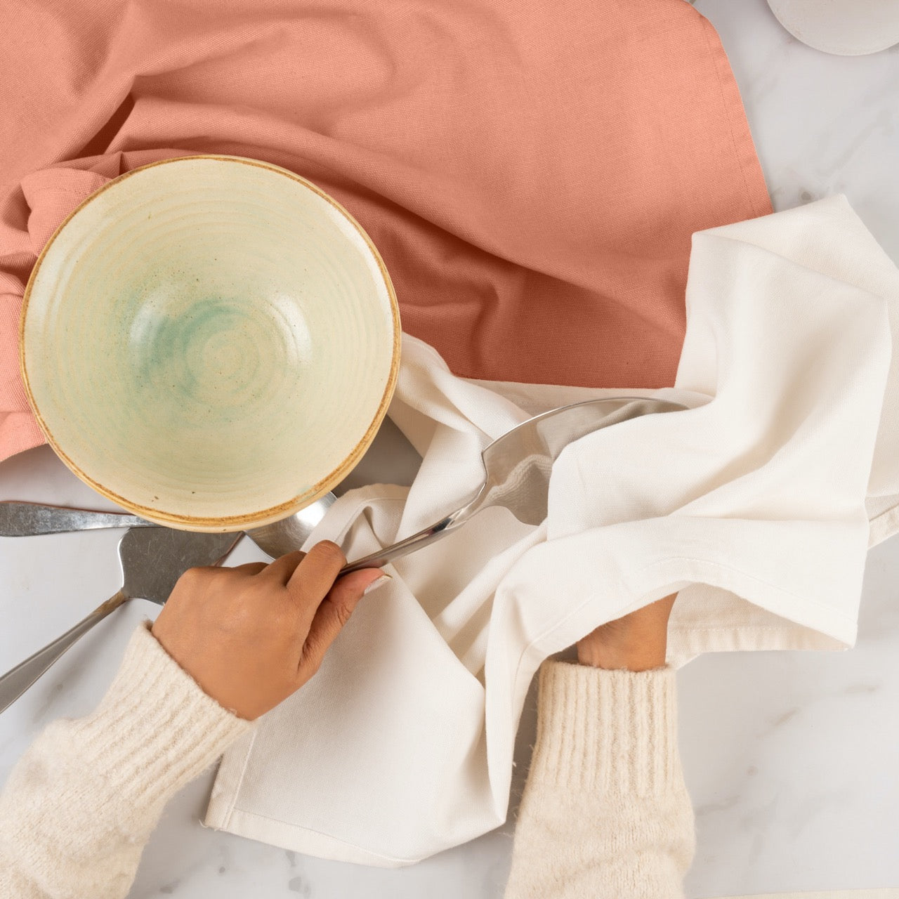 Organic Cotton Kitchen Towels in Assorted Colours