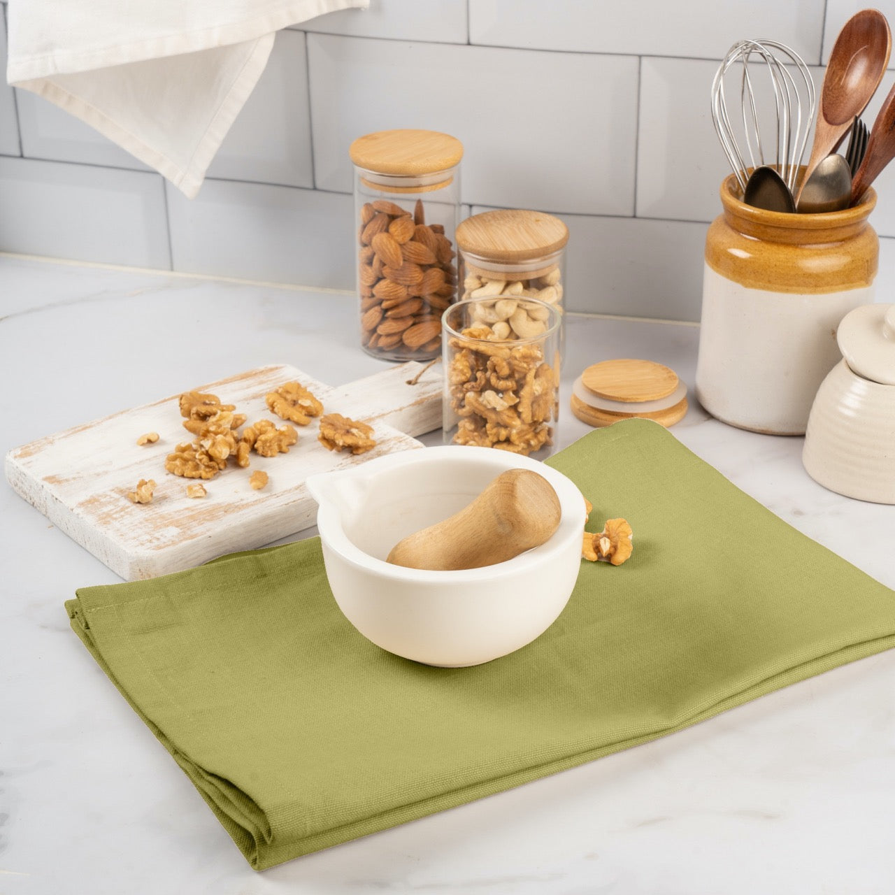 Organic Cotton Kitchen Towels in Assorted Colours
