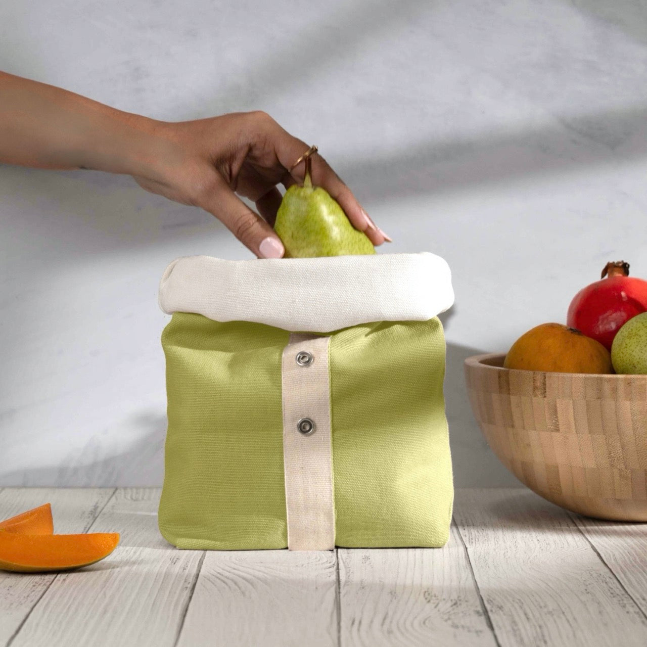 Roll Top Snack Bag in Organic Cotton