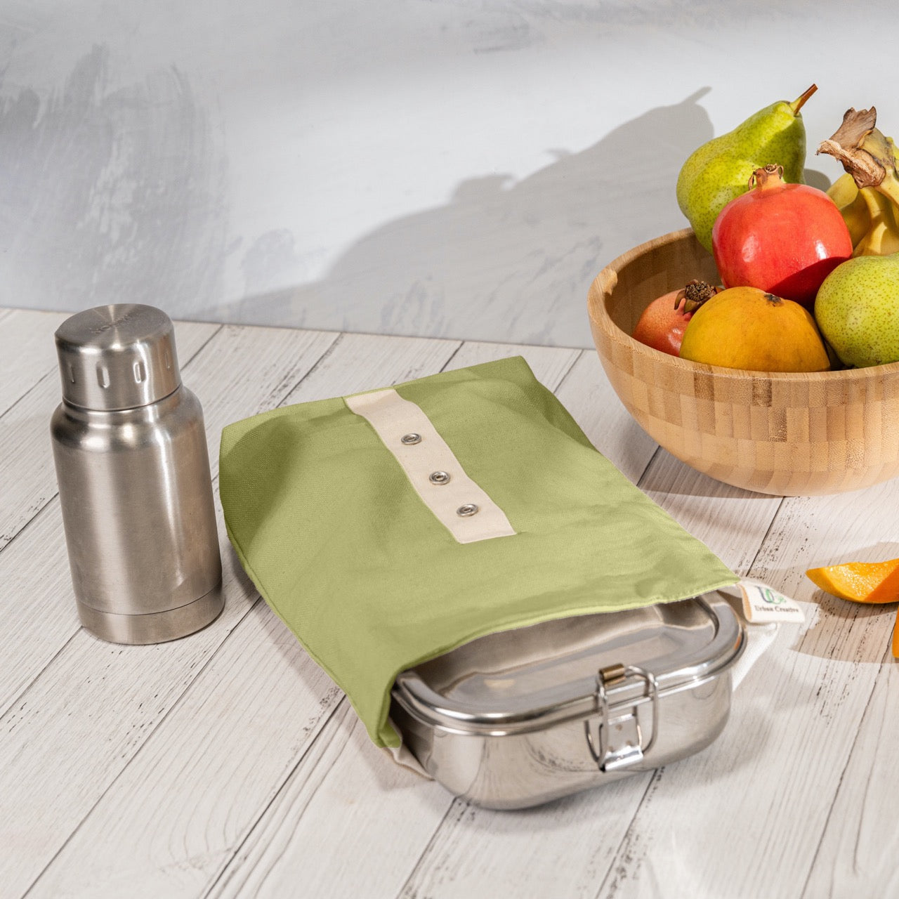 Roll Top Snack Bag in Organic Cotton