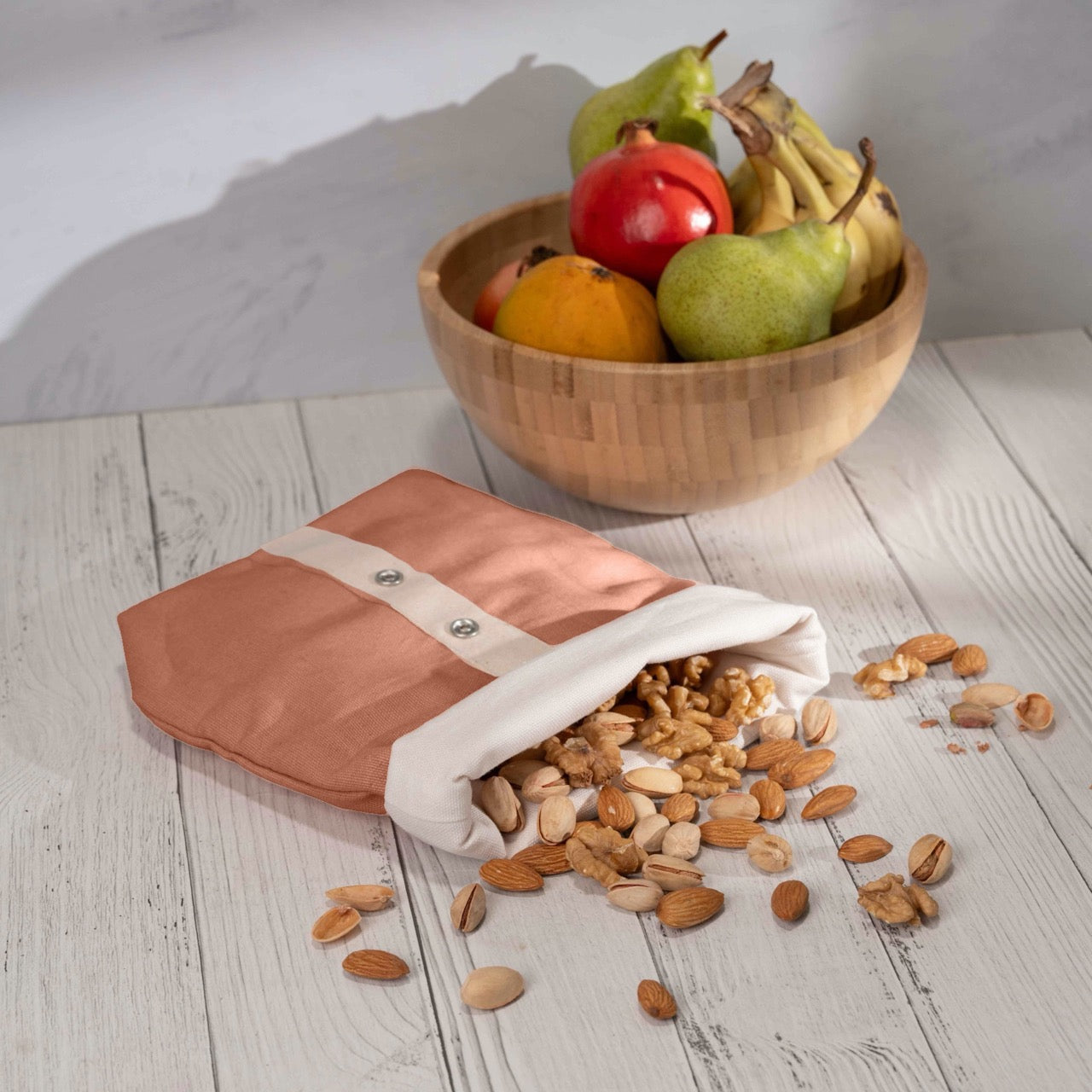 Roll Top Snack Bag in Organic Cotton