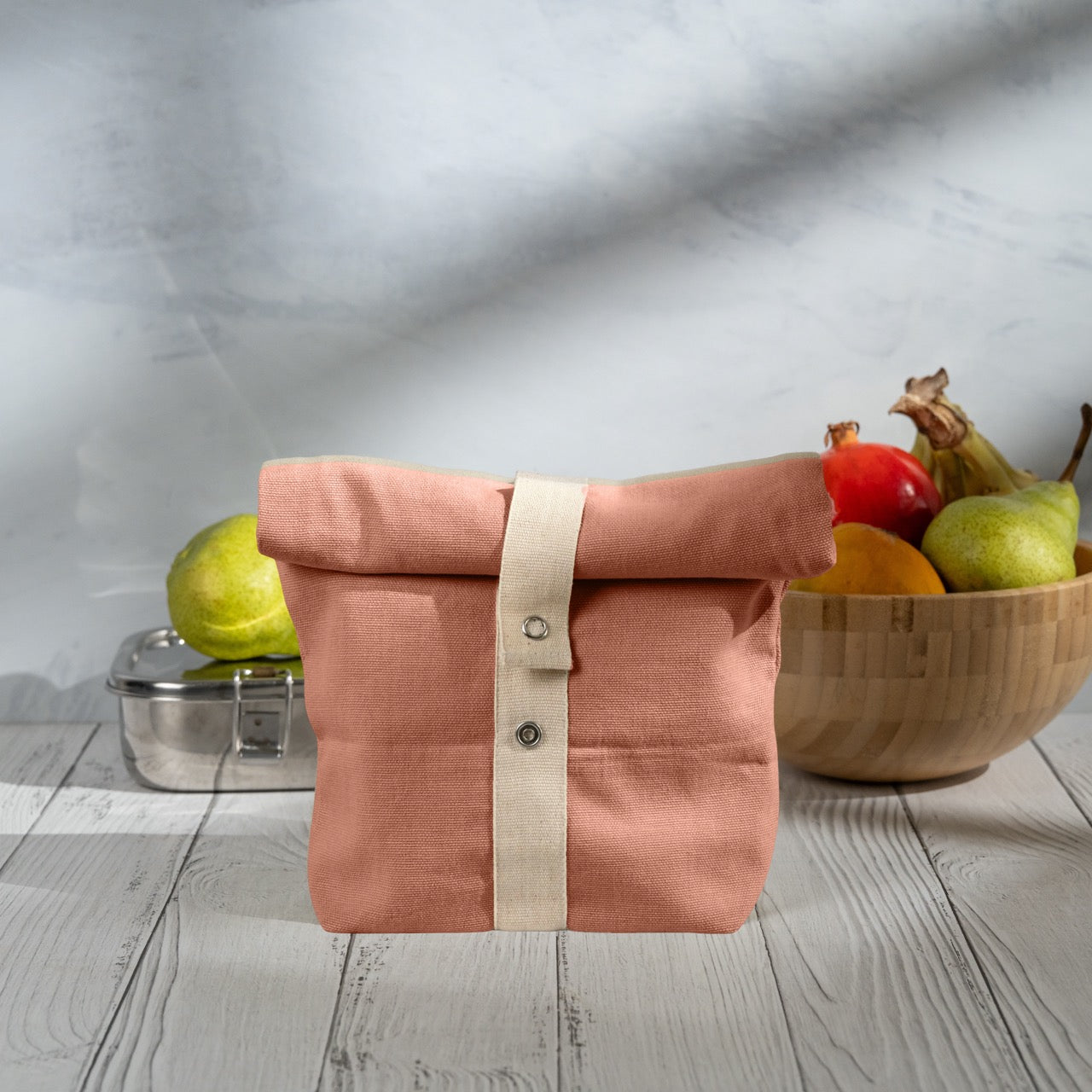 Roll Top Snack Bag in Organic Cotton