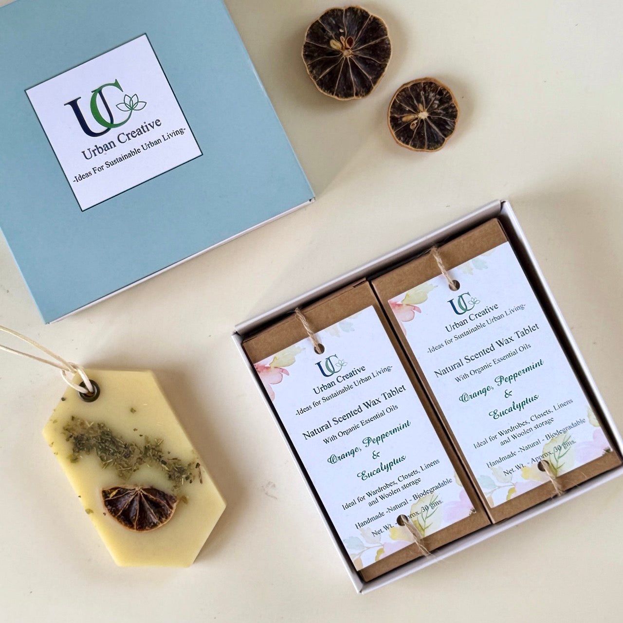 Orange, Peppermint & Eucalyptus -Fresh and Uplifting Citrus Fragrance Wax Tablet