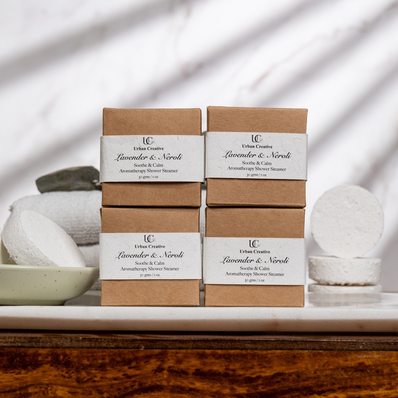 Lavender, Neroli & Geranium- Floral Bouquet - Soothe and Calm - Set of 4 Shower Steamers