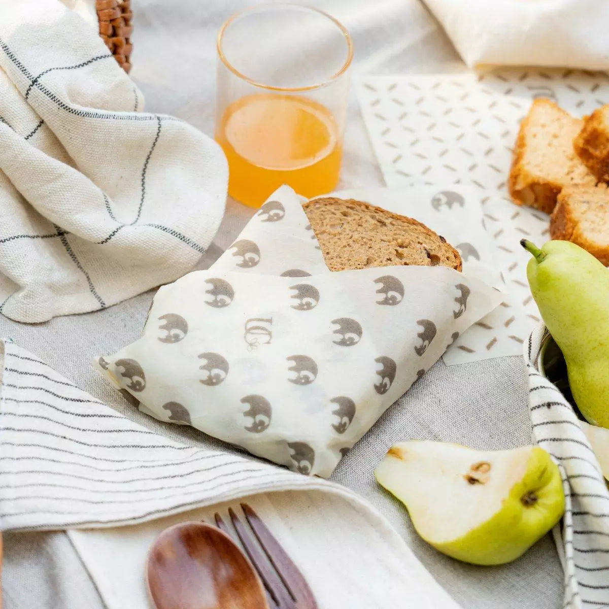 Starter Set of 3 Assorted Madhu Wrap Reusable Beeswax Food Wraps ( S,M & L)