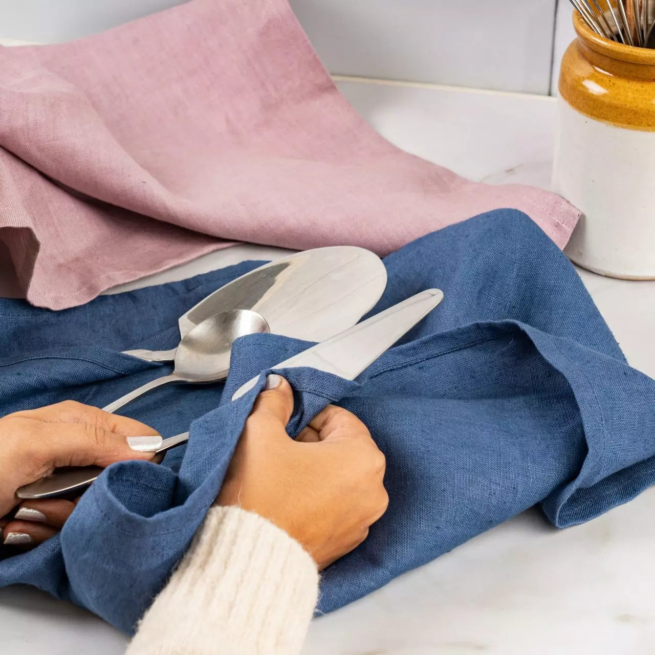 Single Hemp Kitchen Towels in Assorted Colours
