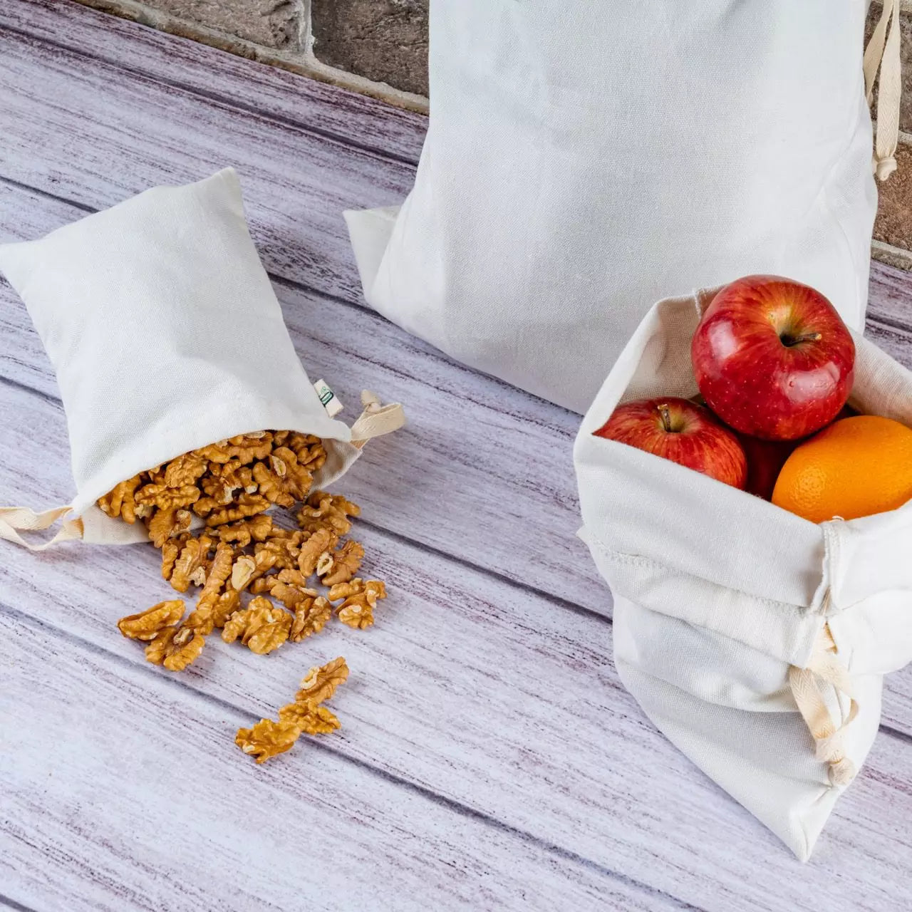 Organic cotton draw string bags