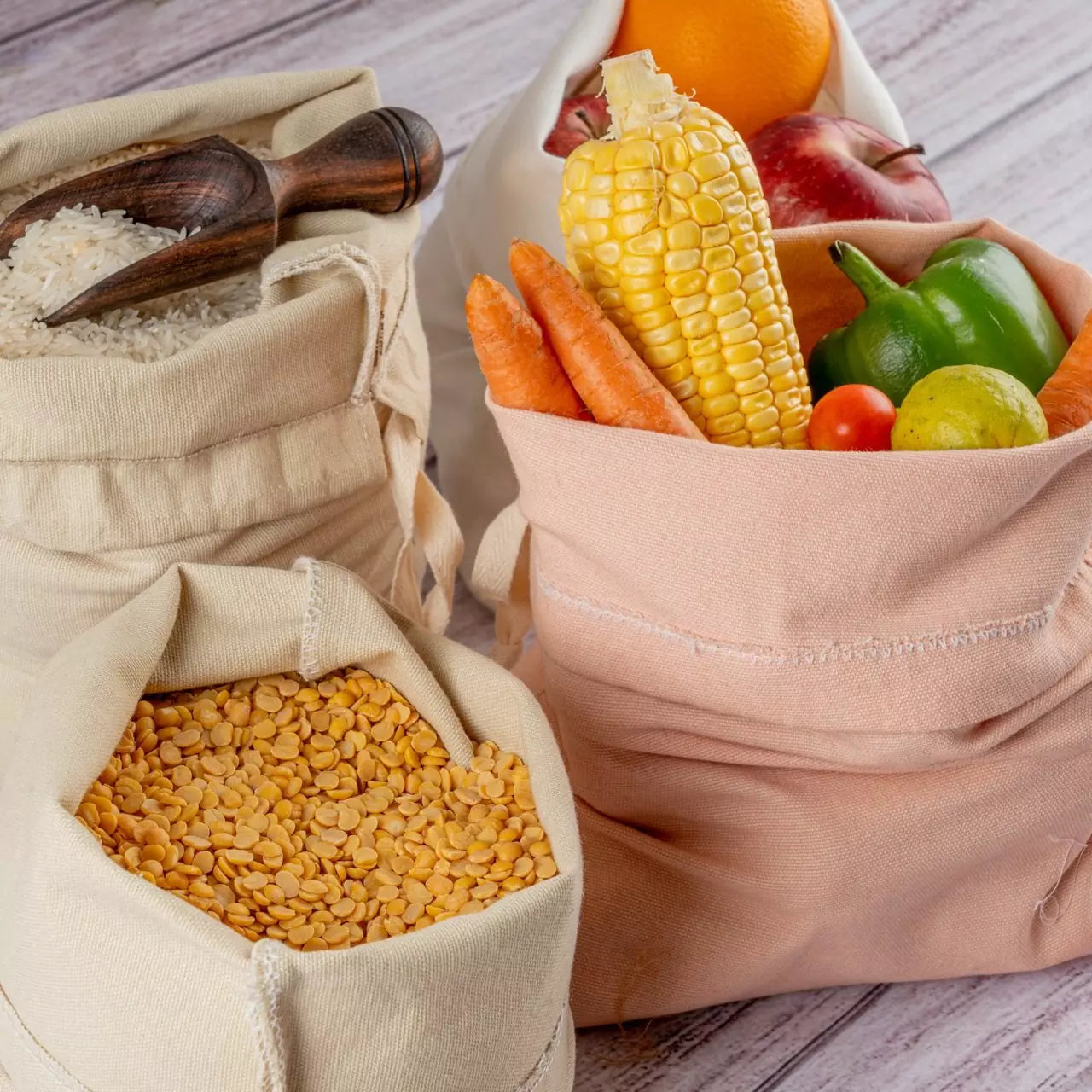 Organic cotton draw string bags