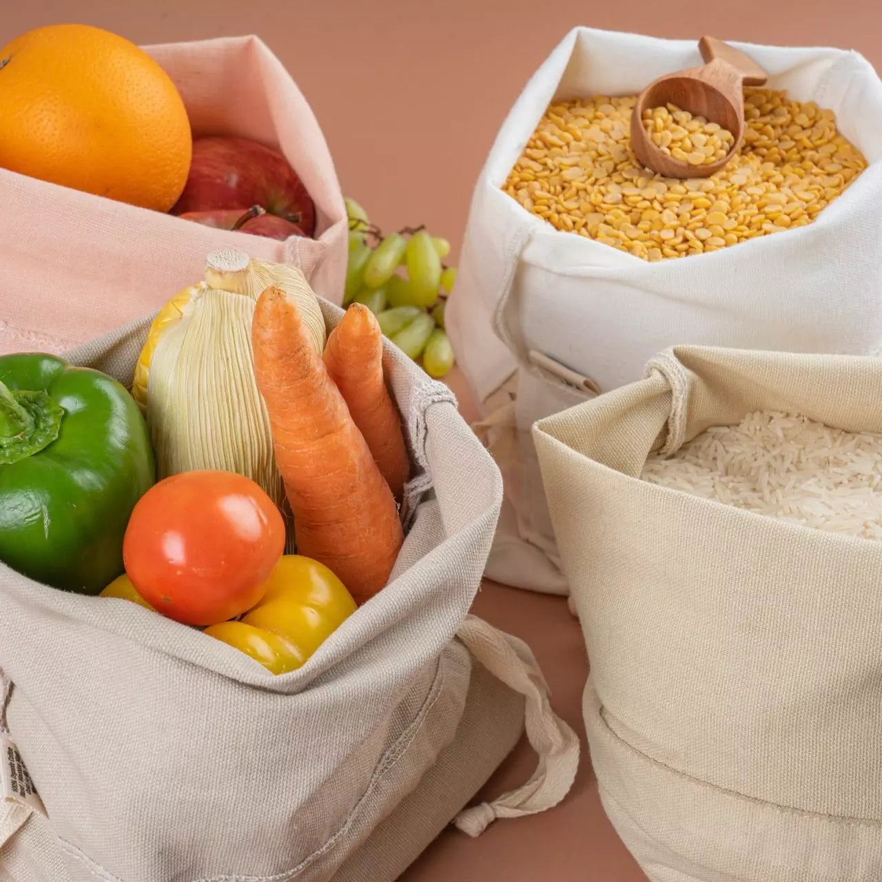 Organic cotton draw string bags