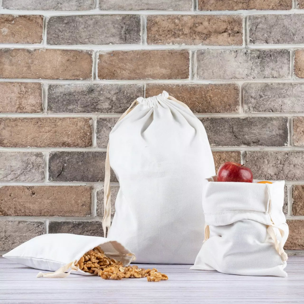 Organic cotton draw string bags