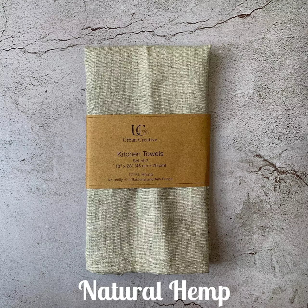 Set of 2 Hemp Kitchen Towels