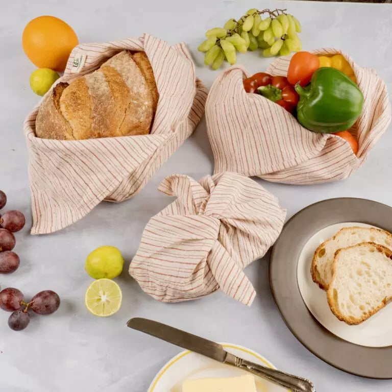 Set of 2 Organic ‘Kala’ Cotton Bento Bags