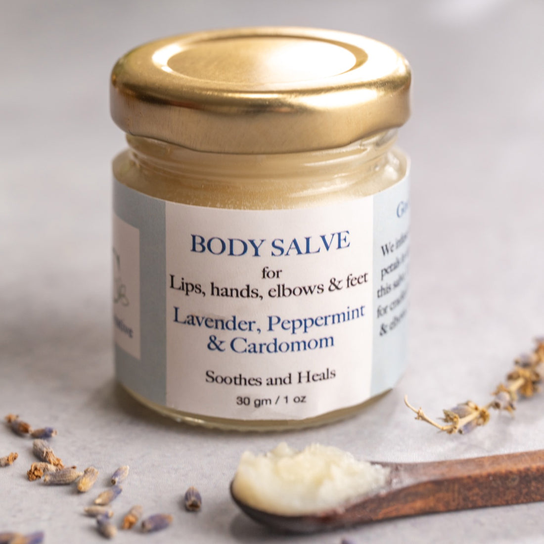 Lavender, Peppermint &amp;  Cardamom All In One (A.I.O) Body Salve &amp; Lip Balm with Calendula - Soothes &amp; Heals