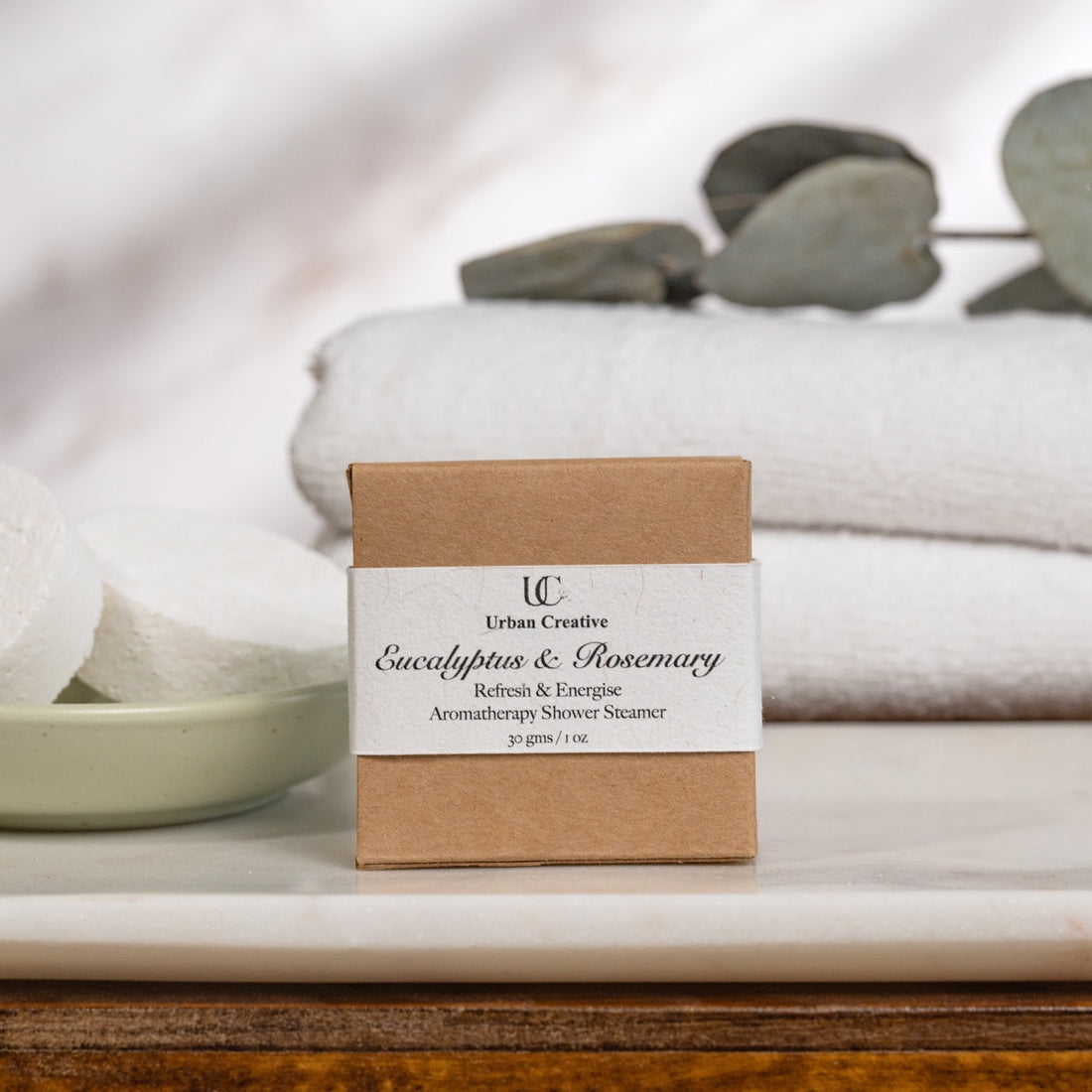 Eucalyptus & Rosemary -Herb Garden -Refresh & Energise / Decongestant - Set of 4 Shower Steamers