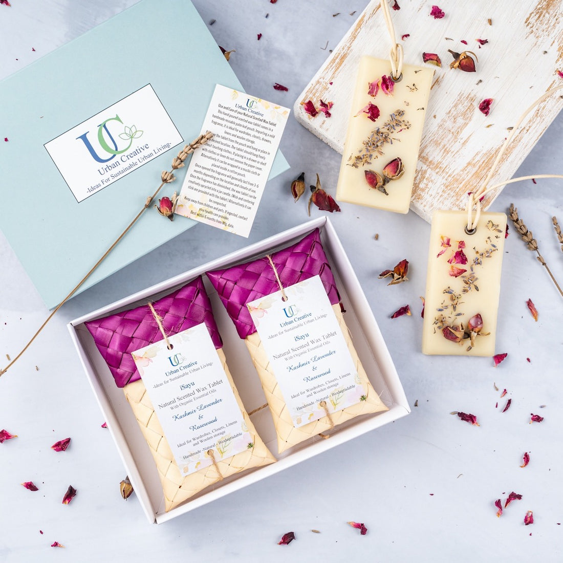 Gift Set of 2 Natural Scented Wax tablets/  Aroma Wax Bars  in assorted fragrances