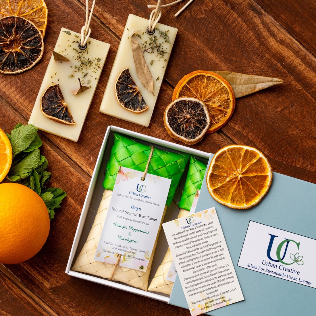 Orange, Peppermint &amp; Eucalyptus -Fresh and Uplifting Citrus Fragrance Wax Tablet