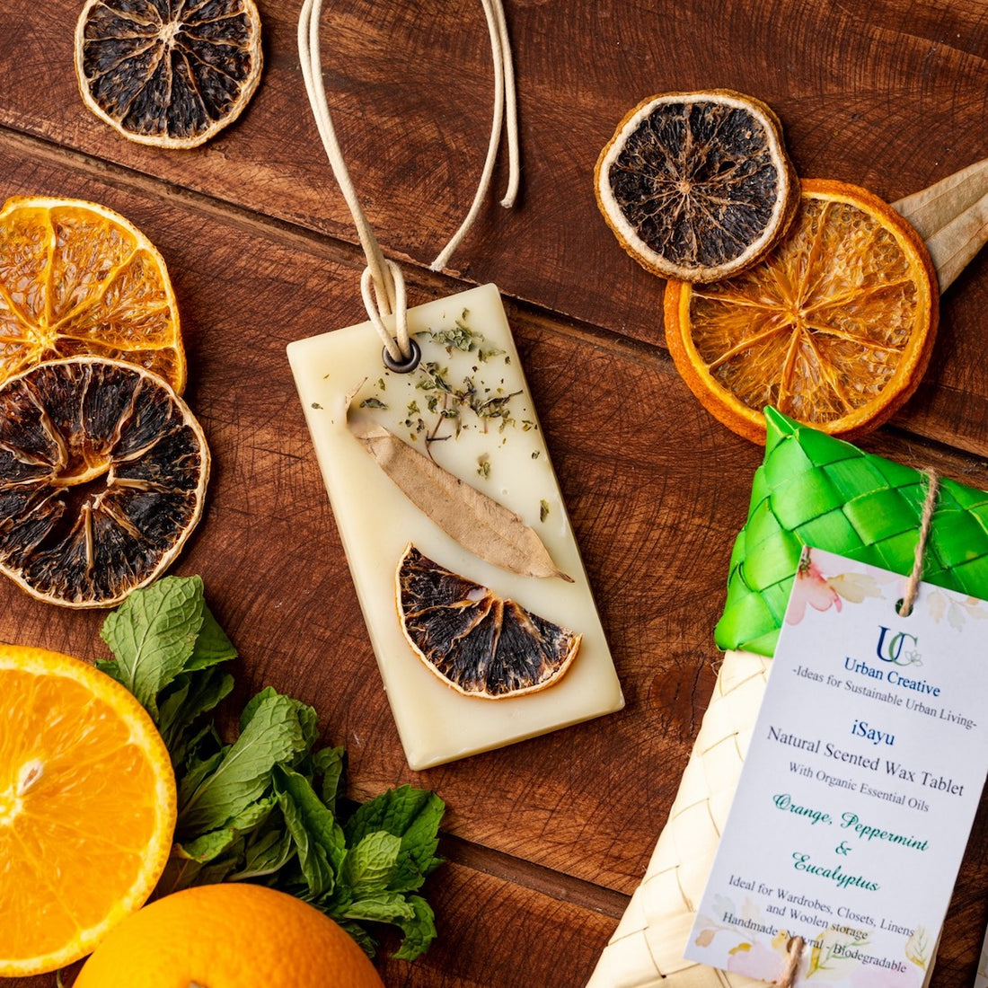 Orange, Peppermint &amp; Eucalyptus -Fresh and Uplifting Citrus Fragrance Wax Tablet