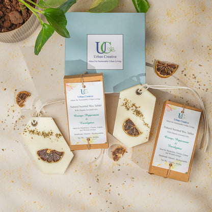 Orange, Peppermint &amp; Eucalyptus -Fresh and Uplifting Citrus Fragrance Wax Tablet