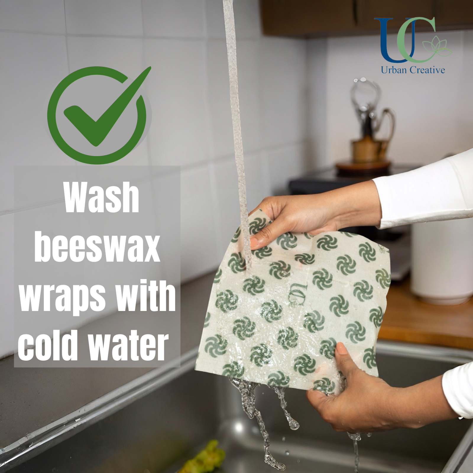 Starter Set of 3 Assorted Madhu Wrap Reusable Beeswax Food Wraps ( S,M &amp; L)