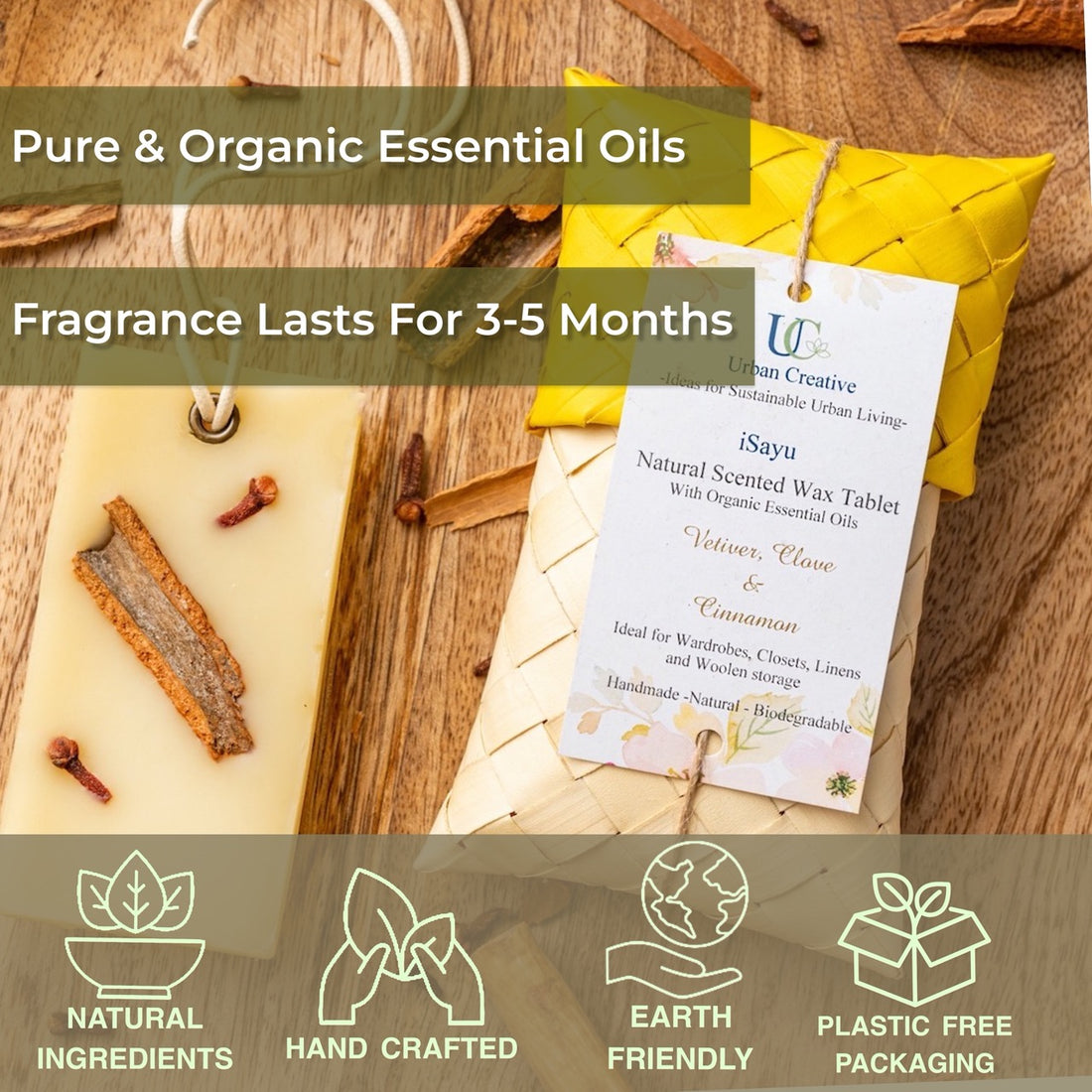 Gift Set of 2 Natural Scented Wax tablets/  Aroma Wax Bars  in assorted fragrances