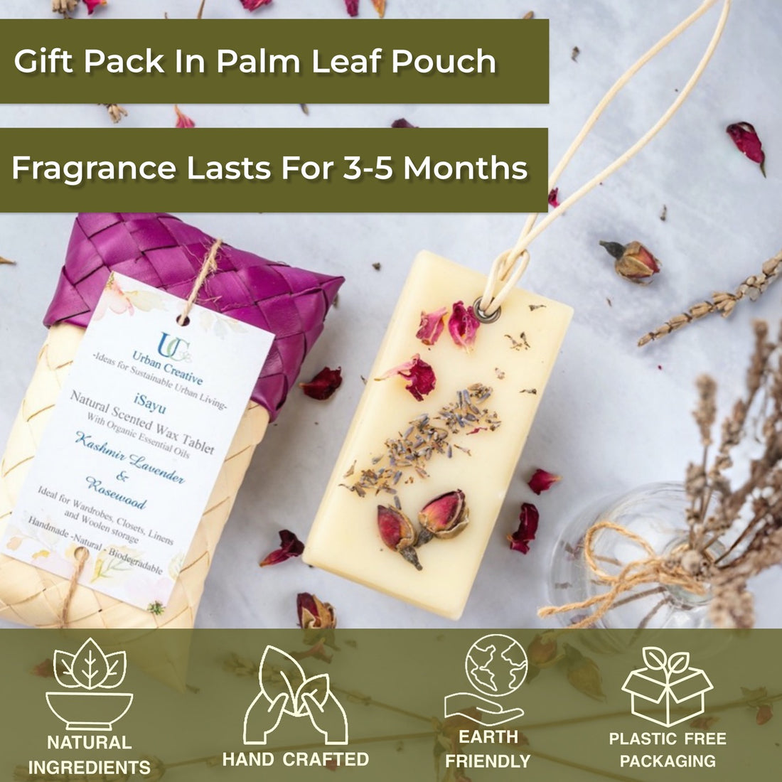 Kashmir Lavender &amp; Rosewood – Woody and light floral fragrance wax tablet