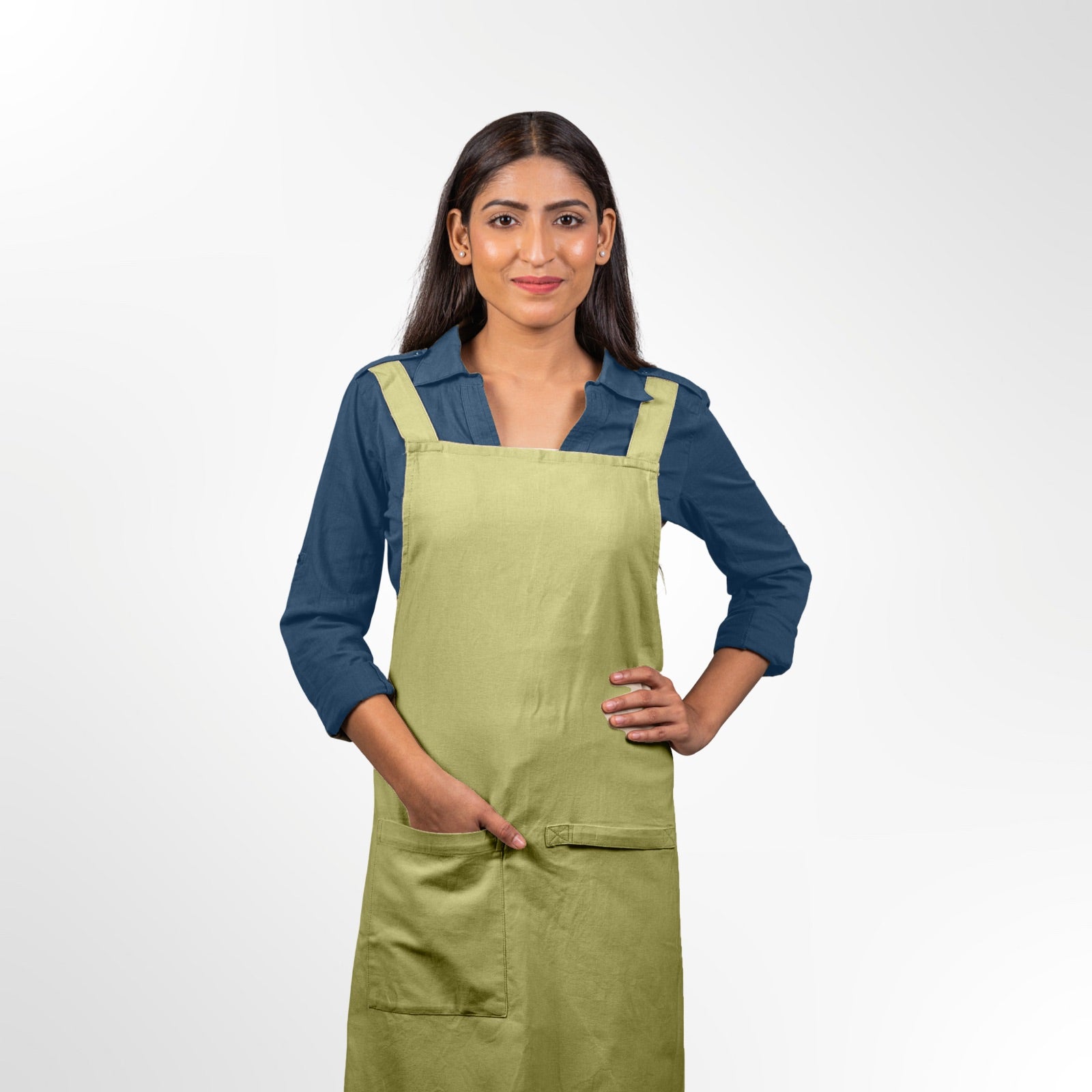 Cross Back Apron in Organic Cotton