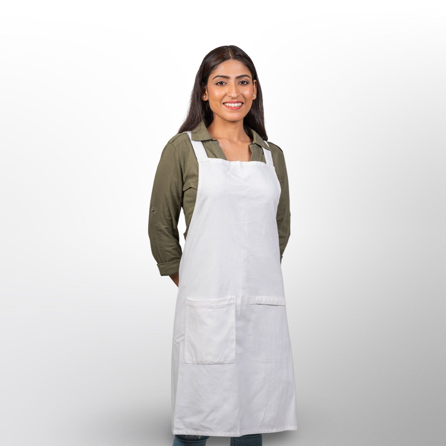 Cross Back Apron in Organic Cotton