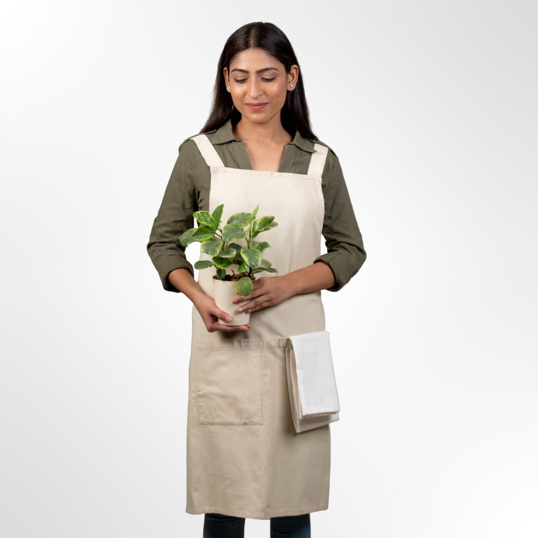 Cross Back Apron in Organic Cotton