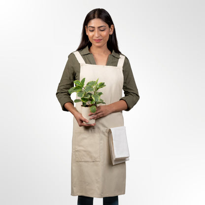 Cross Back Apron in Organic Cotton