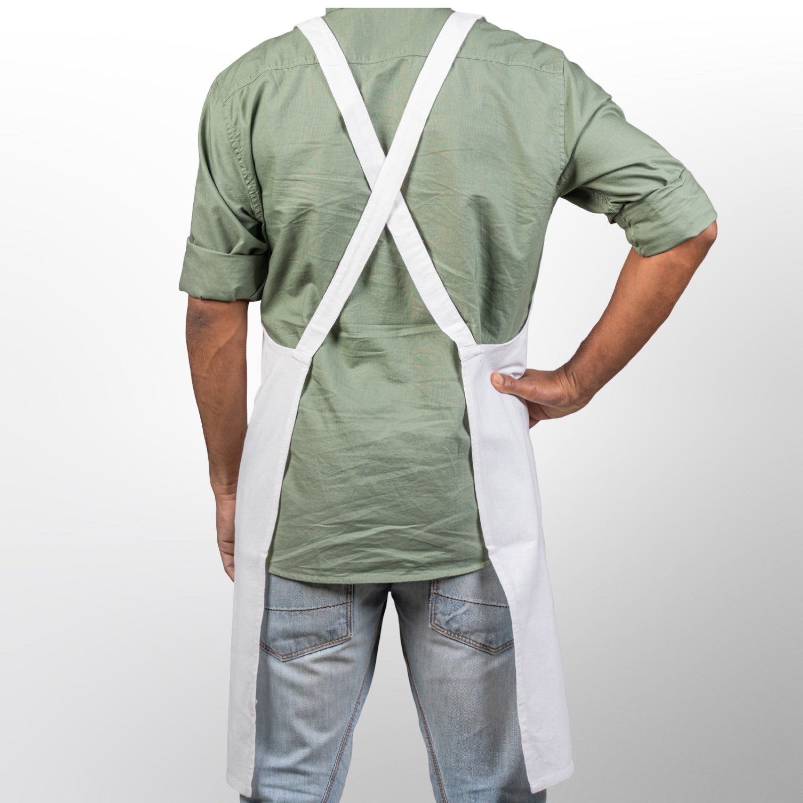 Cross Back Apron in Organic Cotton