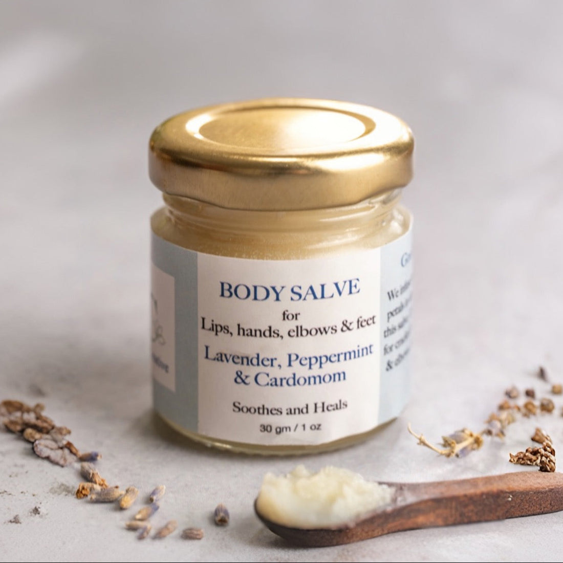 Lavender, Peppermint &amp;  Cardamom All In One (A.I.O) Body Salve &amp; Lip Balm with Calendula - Soothes &amp; Heals