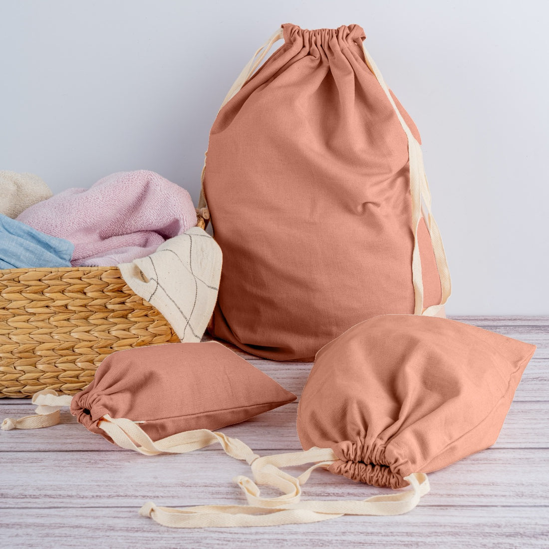 Organic cotton draw string bags