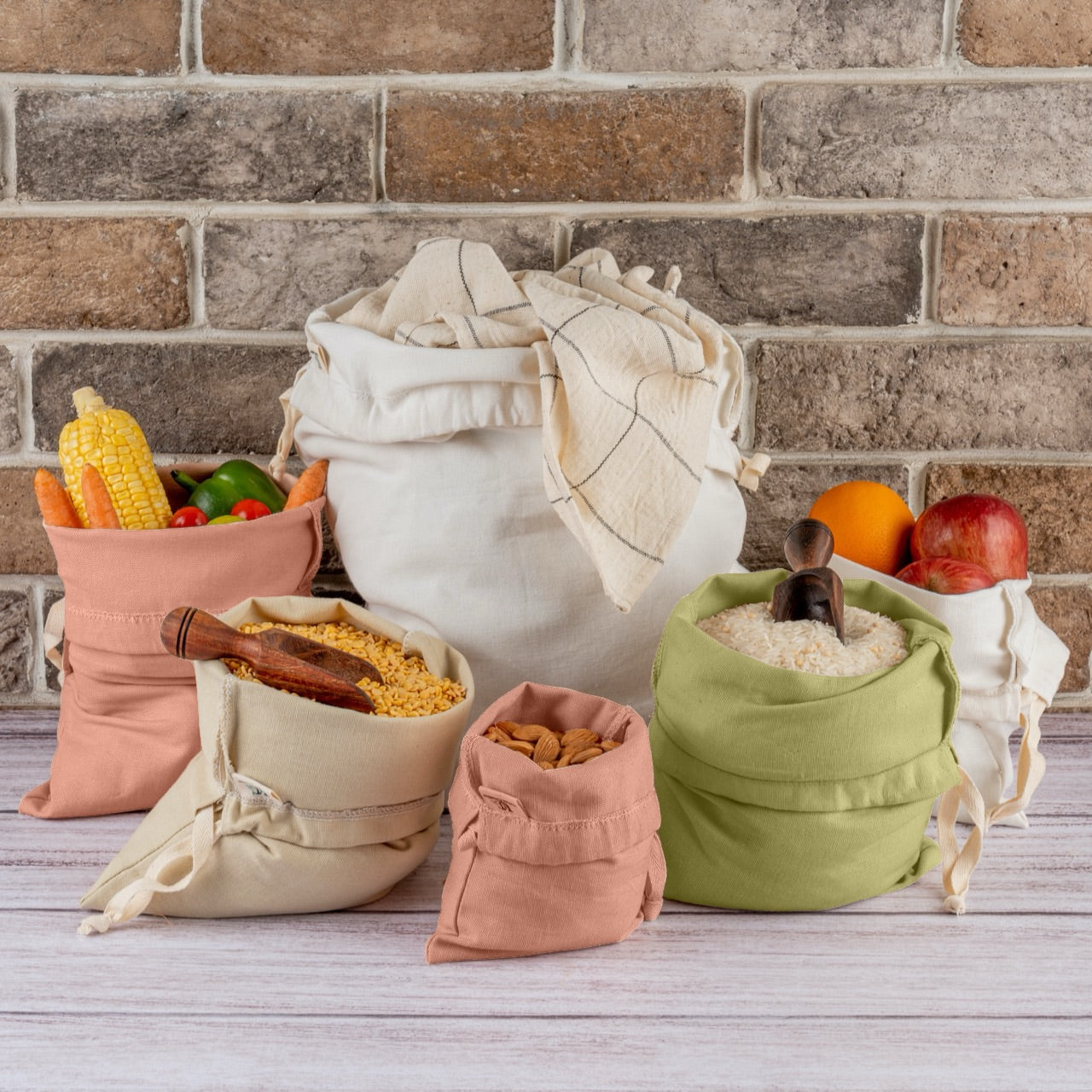 Organic cotton draw string bags
