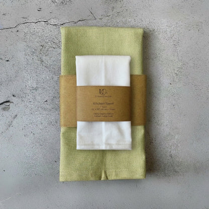 Cross Back Apron &amp; Dish Towel Set in Organic Cotton