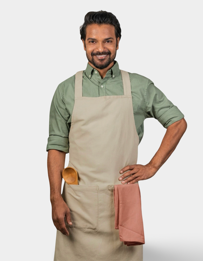 Cross Back Apron &amp; Dish Towel Set in Organic Cotton